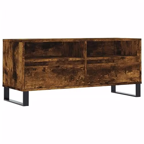 vidaXL TV Cabinet in Smoked Oak and Brown, W/D/H: 100 x 34.5 x 44.5 cm – 1