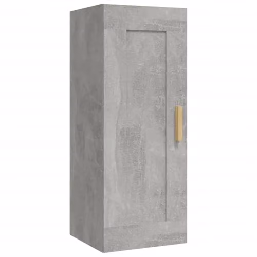 vidaXL Wall Cabinet in Concrete Grey, Modern MDF Design with Hinged Doors, W/D/H: 35 x 34 x 90 cm