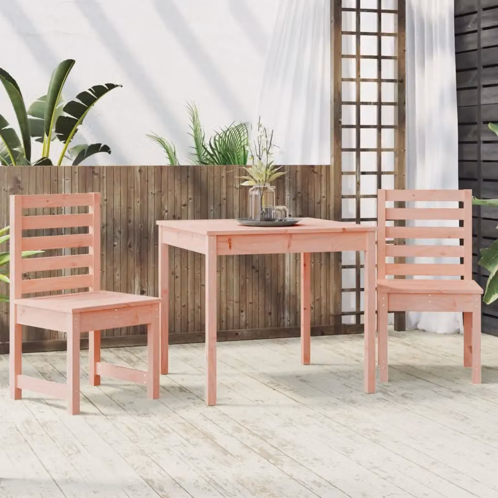 Berkfield Home 3 Piece Garden Bistro Set in Brown Solid Wood – 3