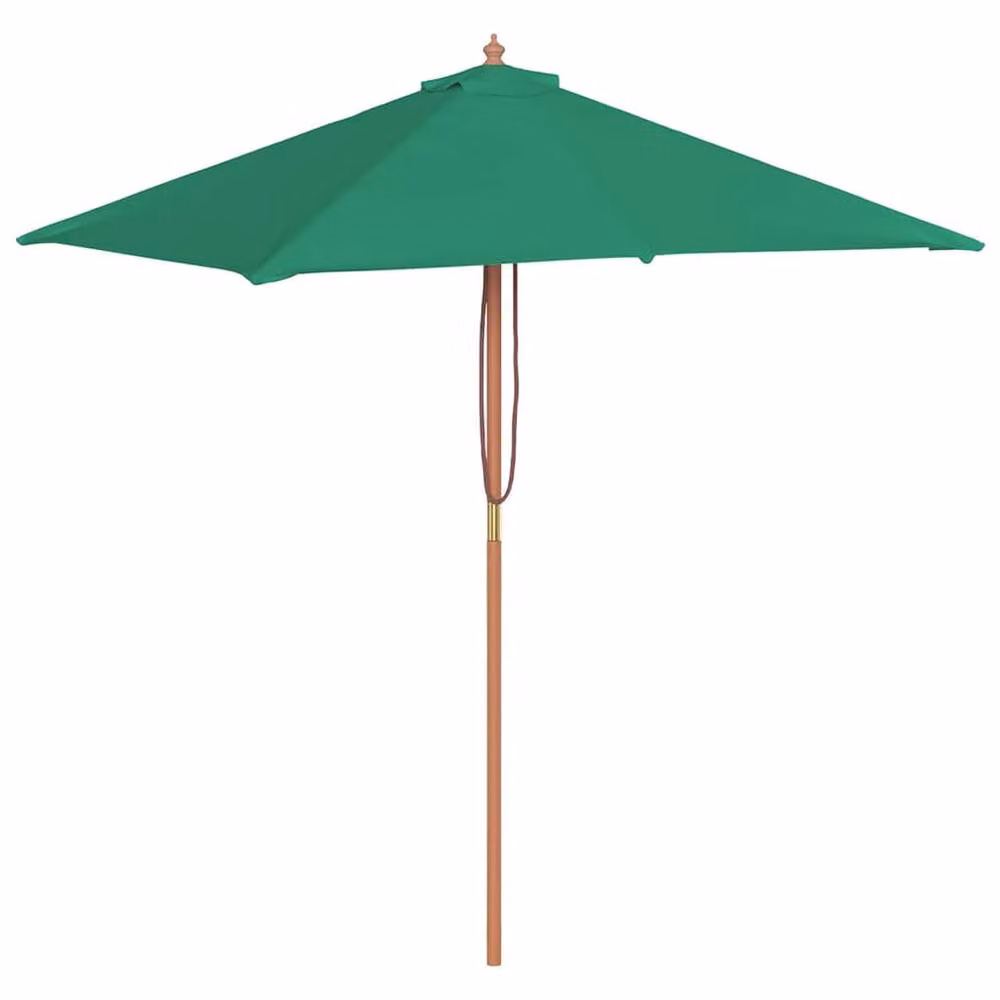 Berkfield Home Outdoor Parasol with Wooden Pole, Green, W: 200 cm, D: 150 cm – 2