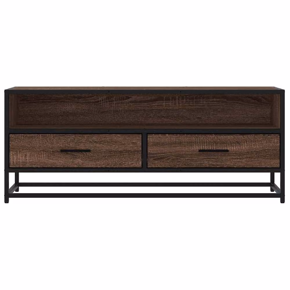 Berkfield Home Industrial TV Cabinet in Brown Oak, W/D/H: 100 x 34.5 x 40 cm – 4