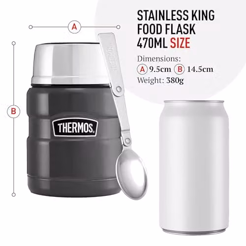 Thermos Stainless King Food Flask, Midnight Blue, 470ml – 5