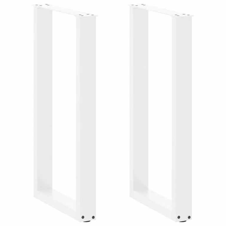 Berkfield Home U-Shaped Coffee Table Legs, 2 Piece Steel Set, White, H: 90-91 cm x W: 40 cm