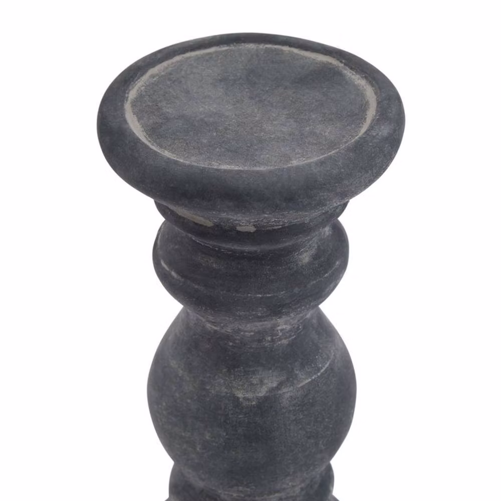 Lemon Pavilion Furniture and Decor Amalfi Small Column Candle Holder, Grey Ceramic, W: 10 cm, D: 10 cm, H: 20 cm – 2