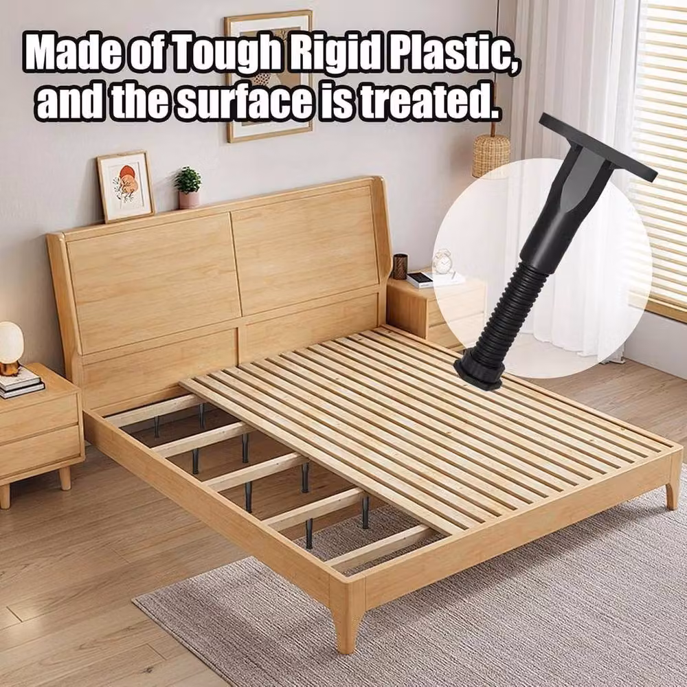 FLAVORA Bed Centre Frame Slat Support Feet in Black, W: 52 cm – 4
