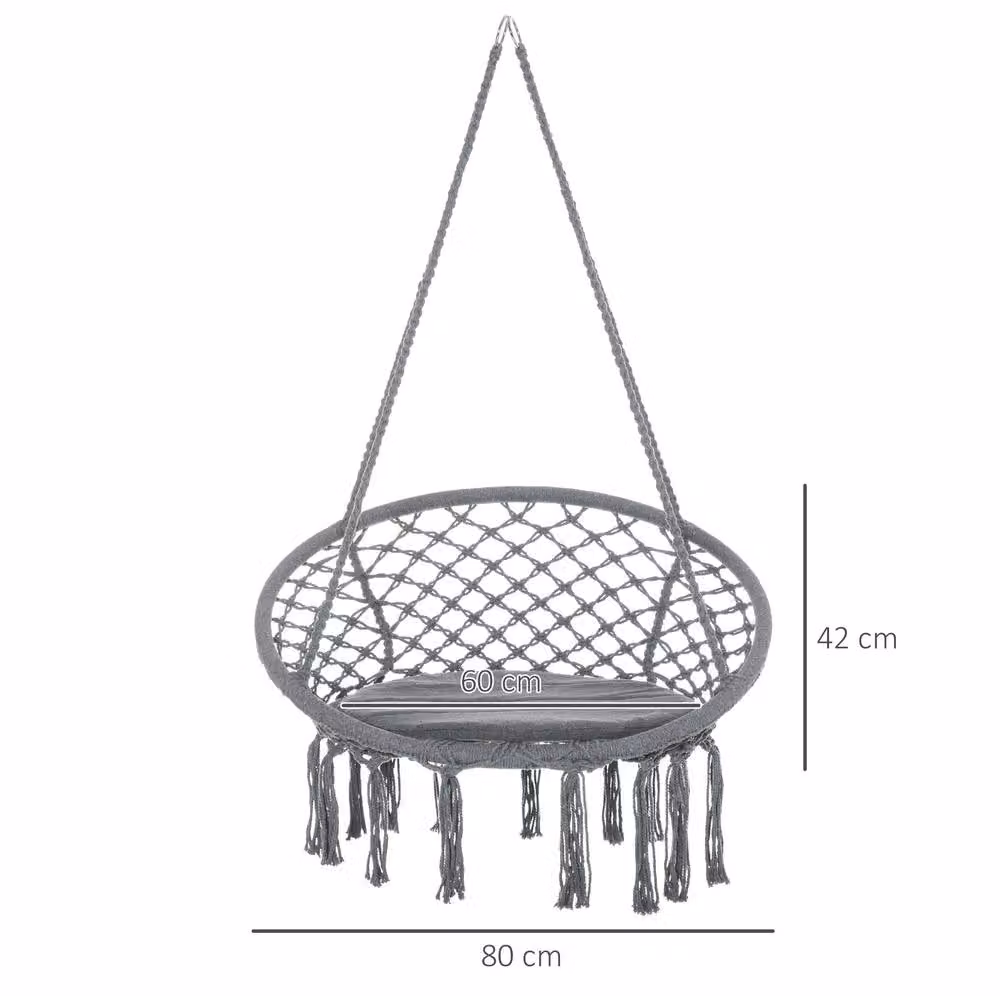 STILVORA Hanging Chair with Cushion in Grey – 2