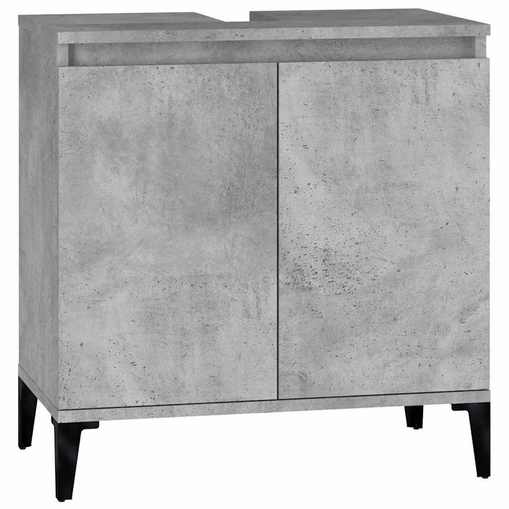 Berkfield Home Freestanding Bathroom Sink Cabinet in Concrete Grey, W/D/H: 58 x 33 x 60 cm – 2
