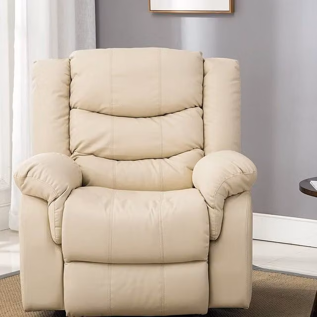 More4Homes Seattle Electric Automatic Recliner Armchair in Cream Bonded Leather