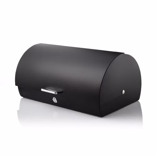 Swan Serenity Bread Bin with Roll Front Lid and Ventilation, 14 Litre, Black – 1