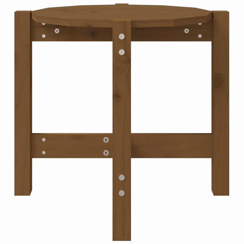 Berkfield Home Round Solid Wood Pine Coffee Table, Honey Brown, Diameter: 52.5 cm, Height: 45 cm – 4