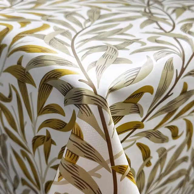 Terrys Art Nouveau Floral Gold and White PVC Tablecloth