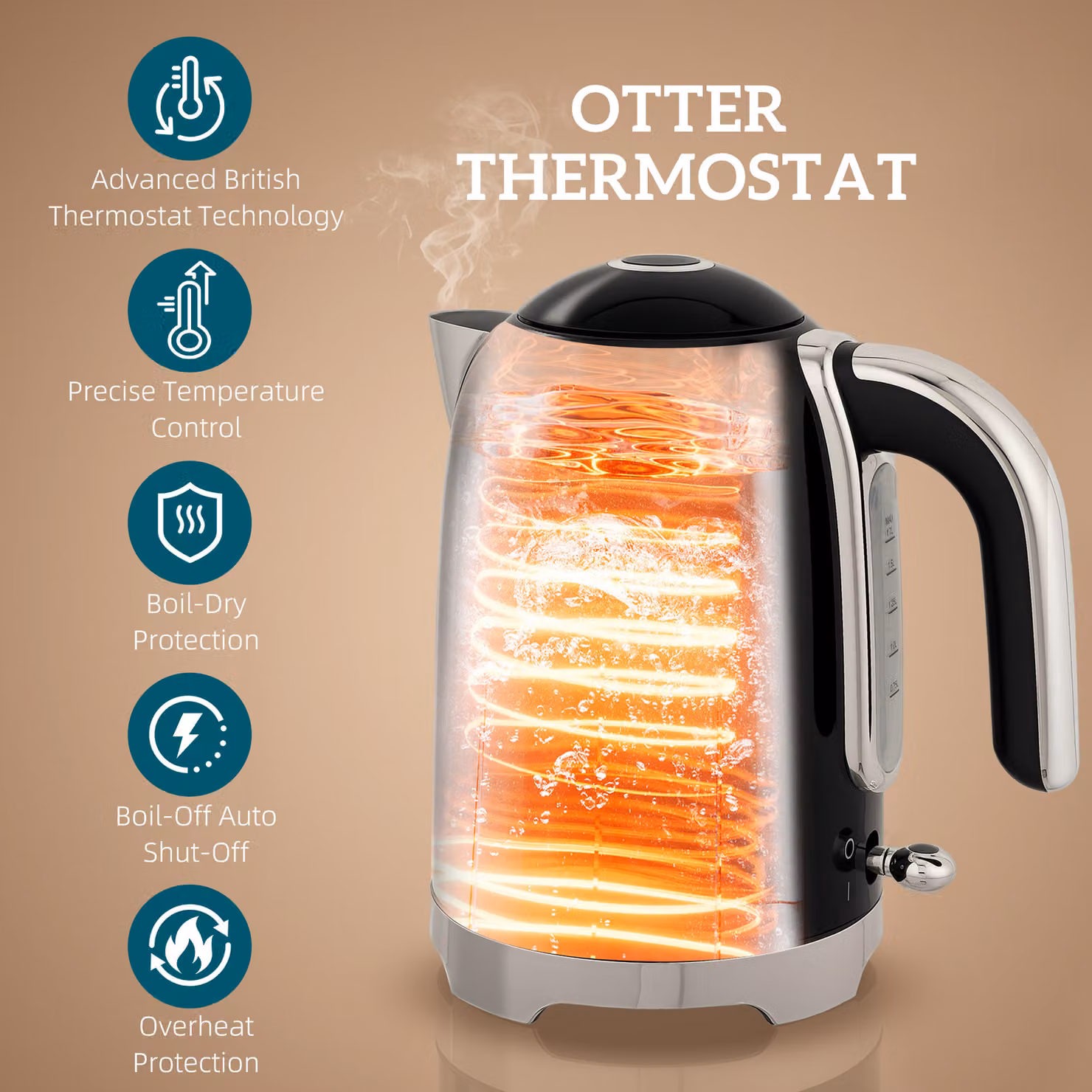 HOMCOM Retro Toaster and Kettle Set in Black and Silver with Limescale Filter – 4