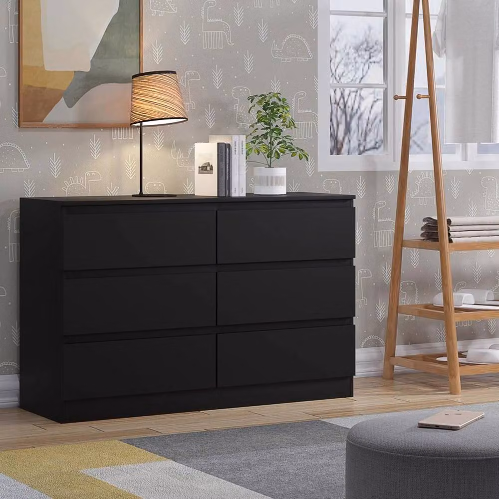 FORGEVIO 6 Drawer Chest of Drawers in Matt Black – 3