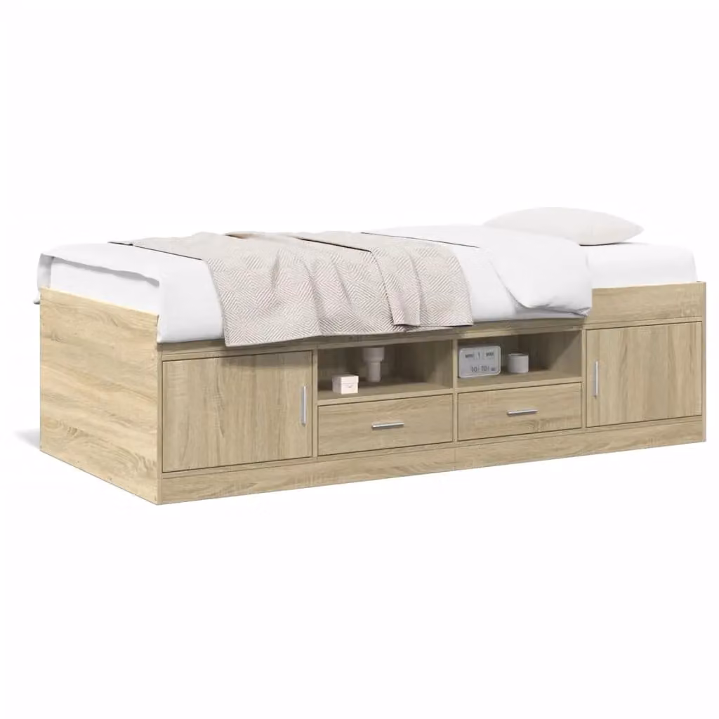 Berkfield Home Sonoma Oak Daybed with Drawers in Brown, W/D/H: 90 x 200 cm – 2