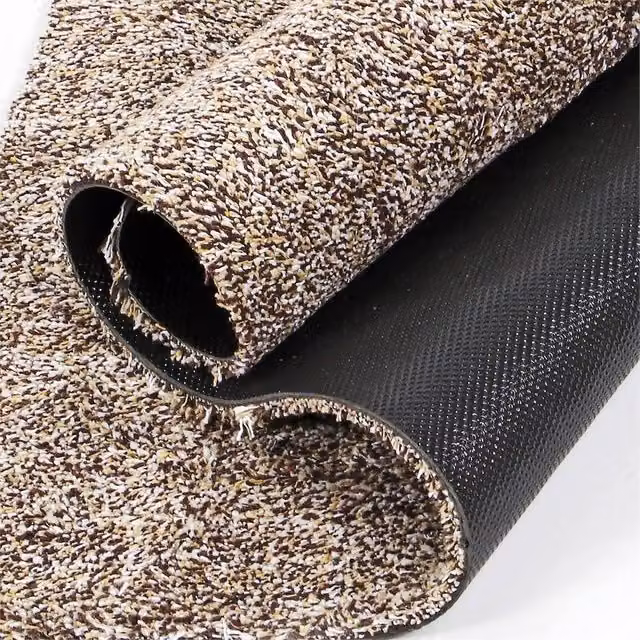FLAVORA Brown Round Anti Slip Washable Door Mat, Diameter: 100 cm