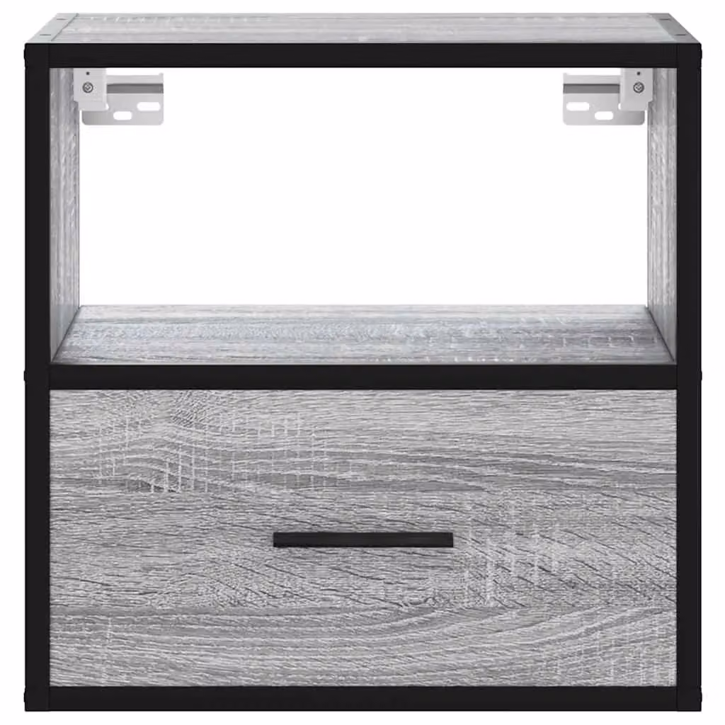Berkfield Home Wall-mounted Bedside Cabinet in Grey Sonoma, W: 40 cm, D: 31 cm, H: 39.5 cm – 5