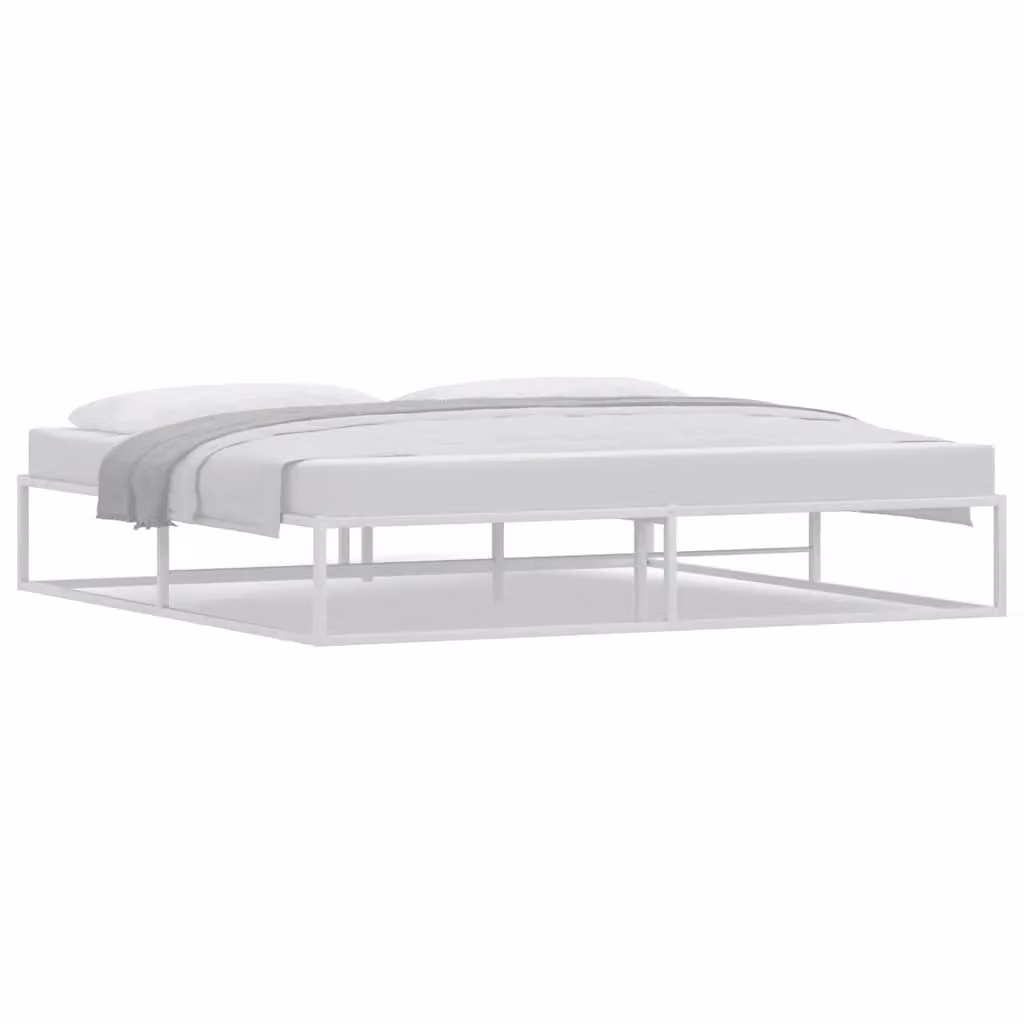 Berkfield Home Classic Metal Bed Frame in White, 200 x 200 cm – 2