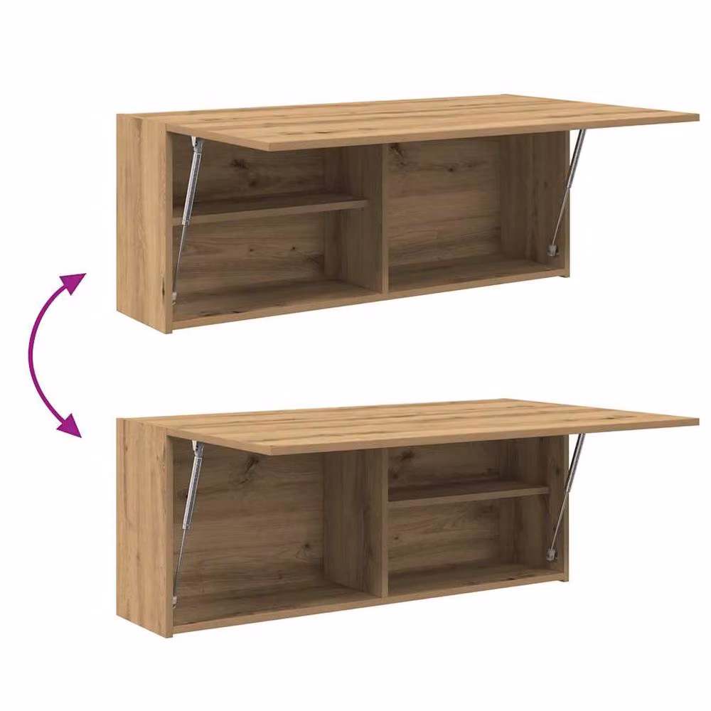 Berkfield Home Artisan Oak Decorative Bathroom Wall Cabinet, Brown, W: 100 cm, D: 25 cm, H: 40 cm – 3