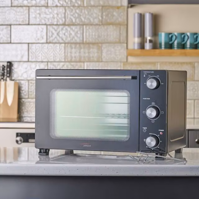 Cooks Professional 28L Mini Oven with Grill and Convection in Black and Silver