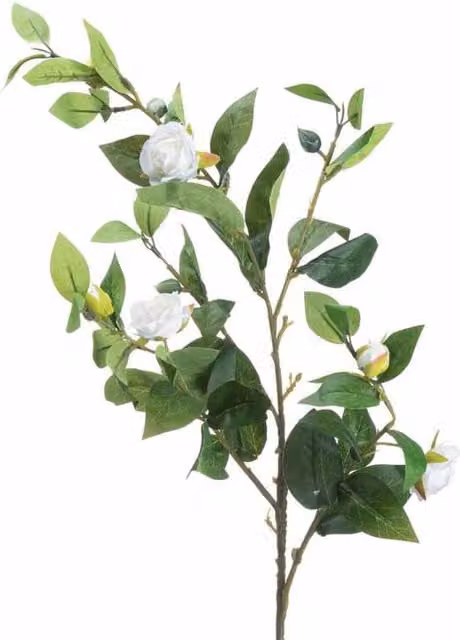 Lemon Pavilion Furniture and Decor Gardenia Stem Artificial Plant in Beige and White, W45 x D10 x H90 cm