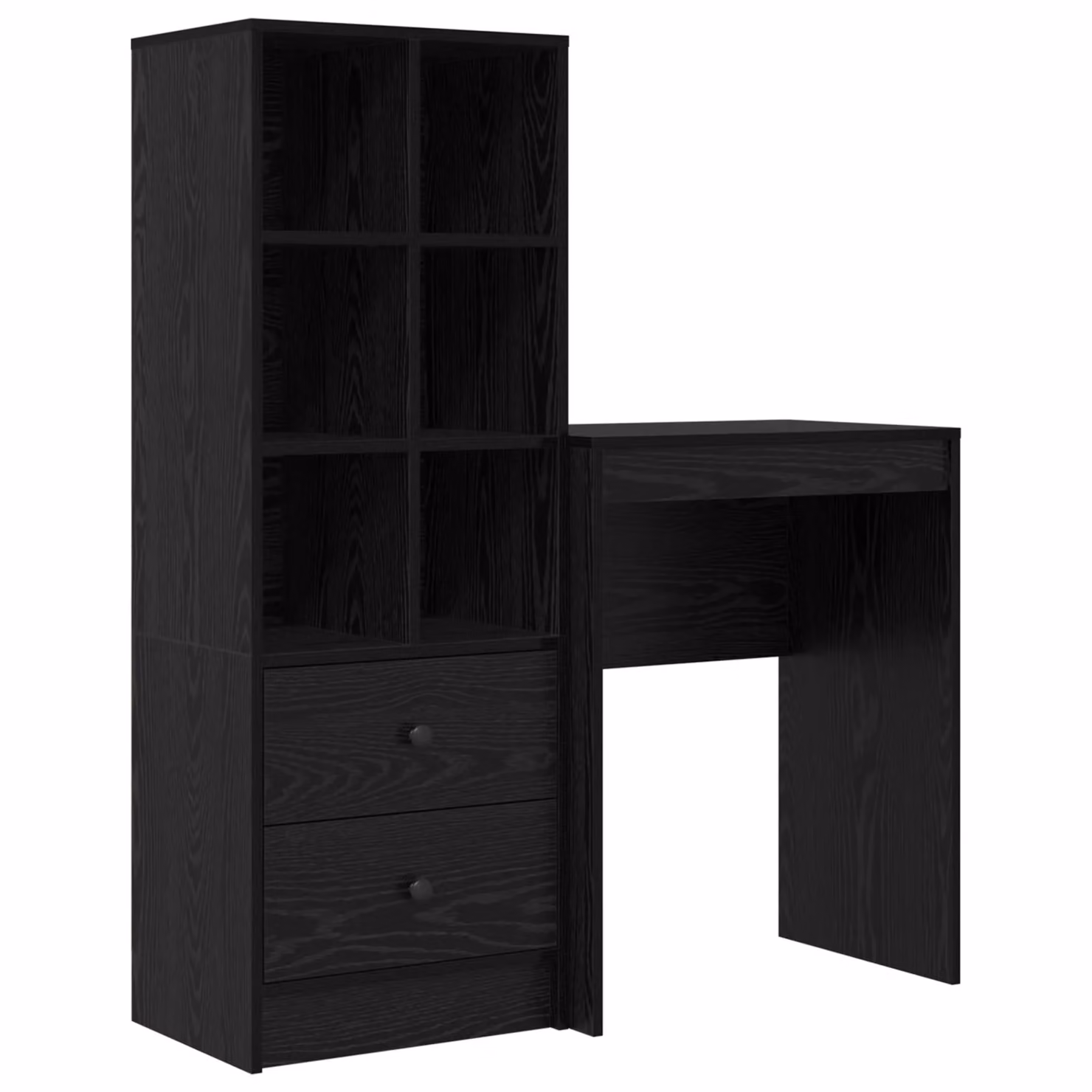 Berkfield Modern Writing Desk with Storage in Black Oak Engineered Wood – 2