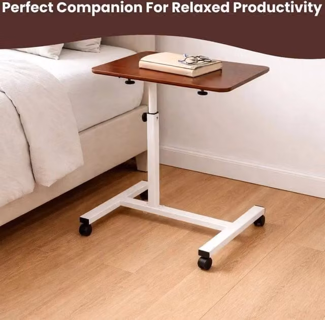 EONLION Brown Portable Laptop Table with Height Adjustable and Folding Top