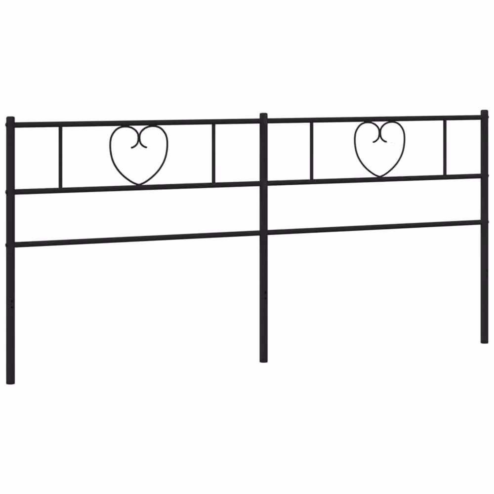 Berkfield Home Classic Metal Headboard in Black – 2