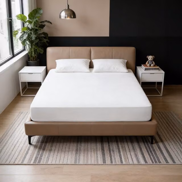 Livingandhome White Waterproof Zip-On Mattress Encasement Protector, W/D/H: 90 x 200 cm