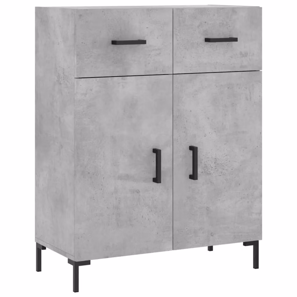 Berkfield Home Modern Sideboard in Concrete Grey, W/D/H: 69.5 x 34 x 90 cm – 2