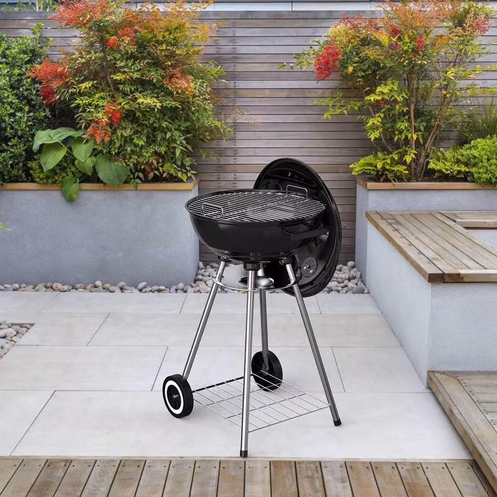 House of Home Portable Charcoal Kettle BBQ Grill in Black, W/D/H: 91.5 x 53.0 x 45.0 cm – 2