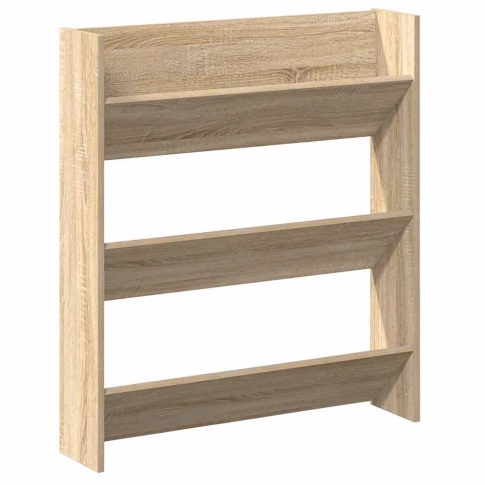 Berkfield Home Wall Mounted Shoe Cabinet in Sonoma Oak, Beige, W: 80 cm, D: 18 cm, H: 90 cm – 2