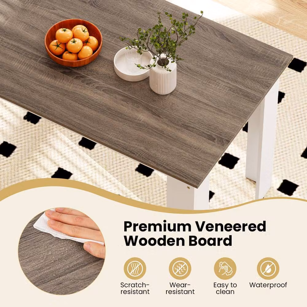 SPETLEK Modern Rectangular Wooden Dining Table in Brown, W/D/H: 120 x 70 x 75 cm – 3