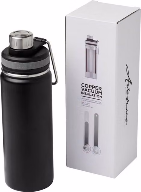Avenue Gessi Vacuum Insulated Sport Bottle in Black and Silver