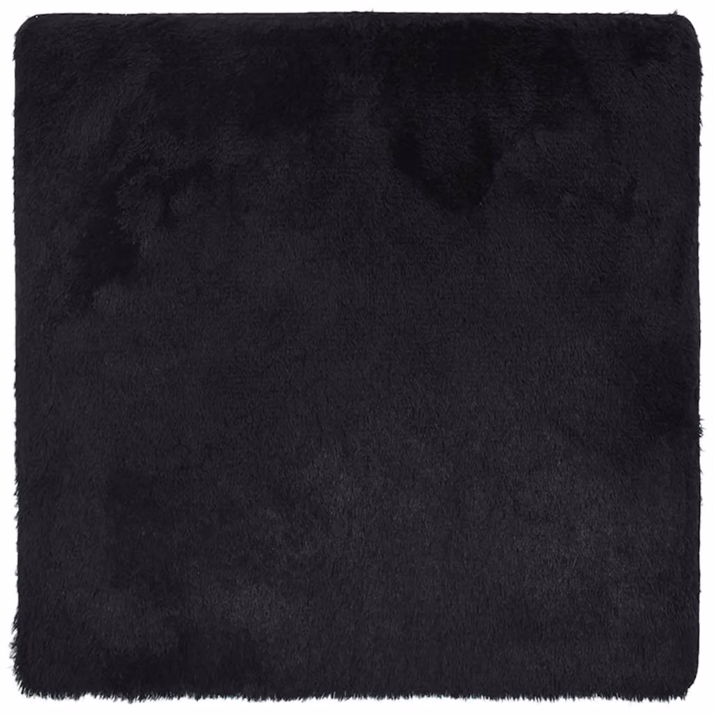 Berkfield Home NAVARRA Black Shaggy High Pile Polyester Rug, W/D/H: 200 x 200 x 1 cm – 2