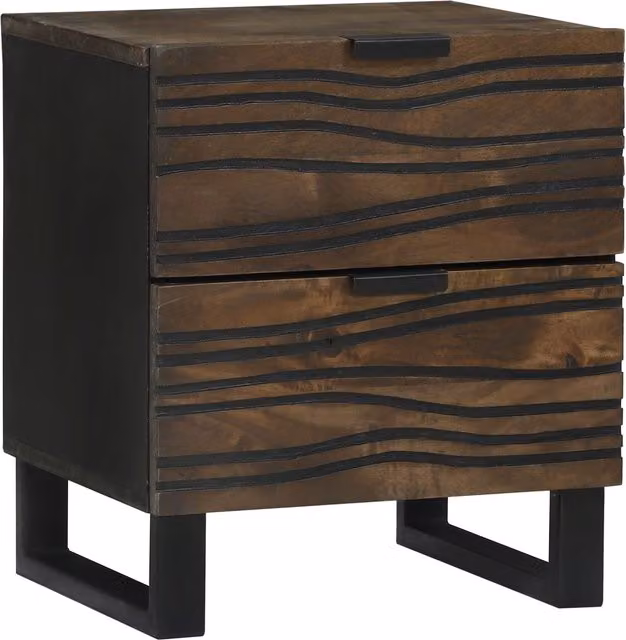 Berkfield Home Industrial Bedside Table with Drawer in Walnut and Brown, W/D/H: 40 x 33.5 x 46 cm – 1