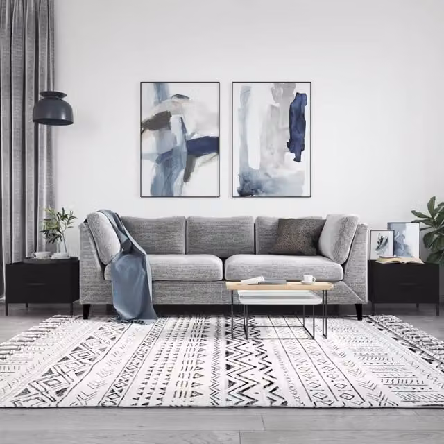 Berkfield Home Set of 2 Black Modern Square Coffee Tables, W/D/H: 50 x 50 x 40 cm – 1