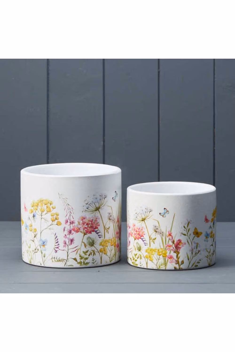 KDMD White and Multicolour Spring Meadow Ceramic Pot – 2