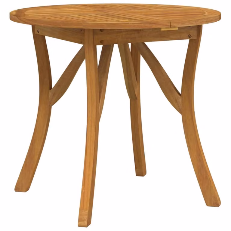 Berkfield Home Round Acacia Wood Garden Table in Brown, Diameter: 85 cm