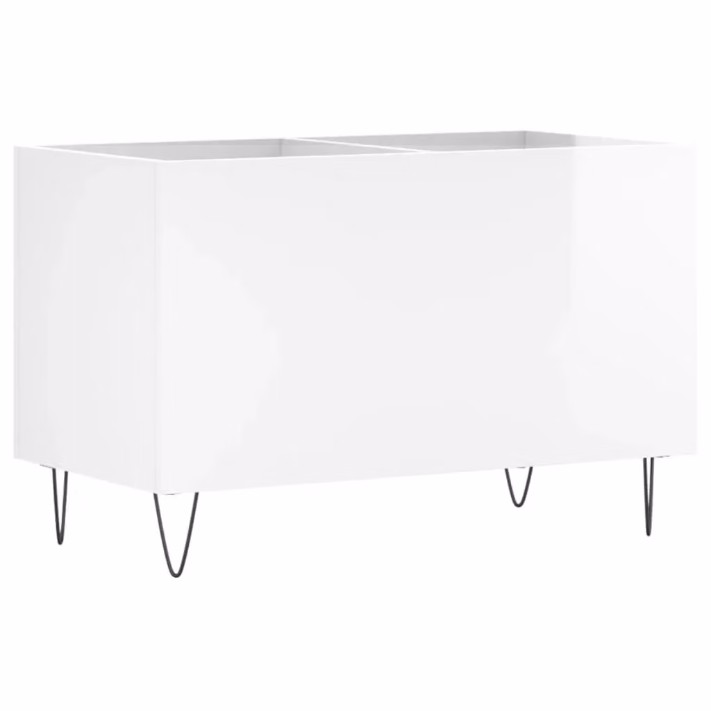 Berkfield Home Record Cabinet in High Gloss White, W/D/H: 74.5 x 38 x 48 cm – 2