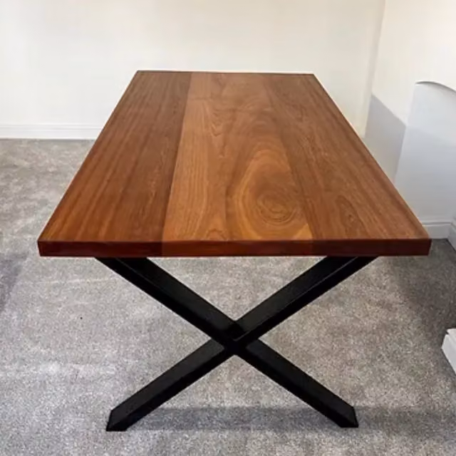 TRL Handmade Furniture Brown Wood Rectangular Dining Table with Insert Leaf, W/D/H: 190 x 70 x 70 cm