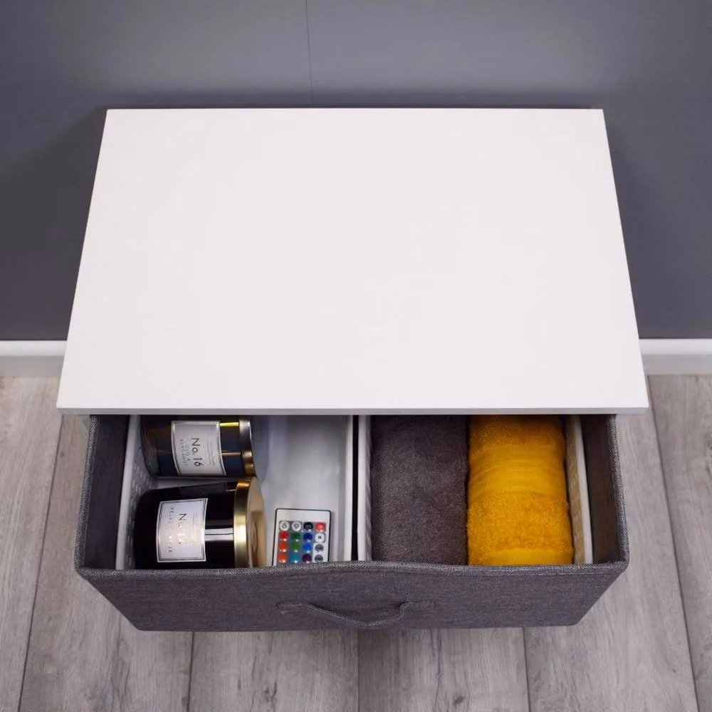 KORVIXA 2 Drawer Storage Chest in Grey with Metal and MDF Frame – 2