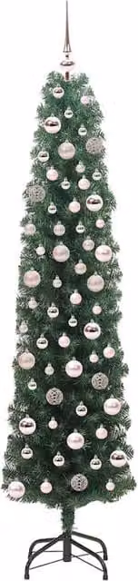 Berkfield Home Artificial Christmas Tree with 300 LEDs and Stand, Green, H 180 cm x W 48 cm x D 48 cm – 1