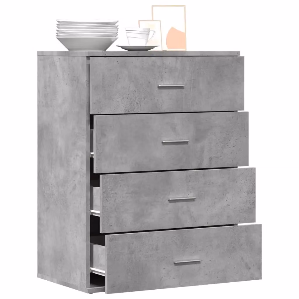 Berkfield Home Concrete Grey Sideboard in MDF, W/D/H: 60 x 39 x 80 cm – 2