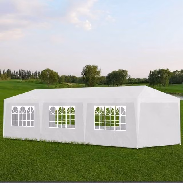 Berkfield Home Party Tent, White, W: 9 m, D: 3 m – 1