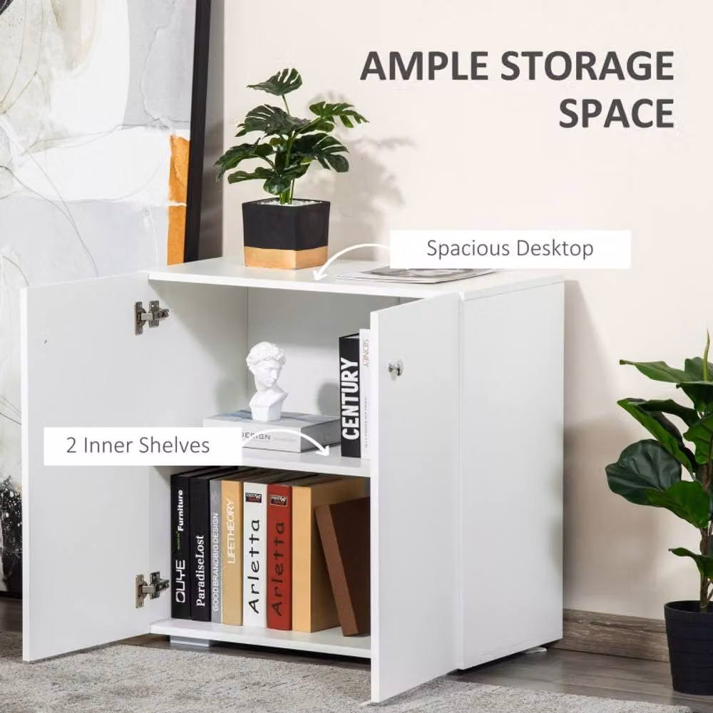 STILVORA Modern White MDF Storage Cabinet with Shelves – 3