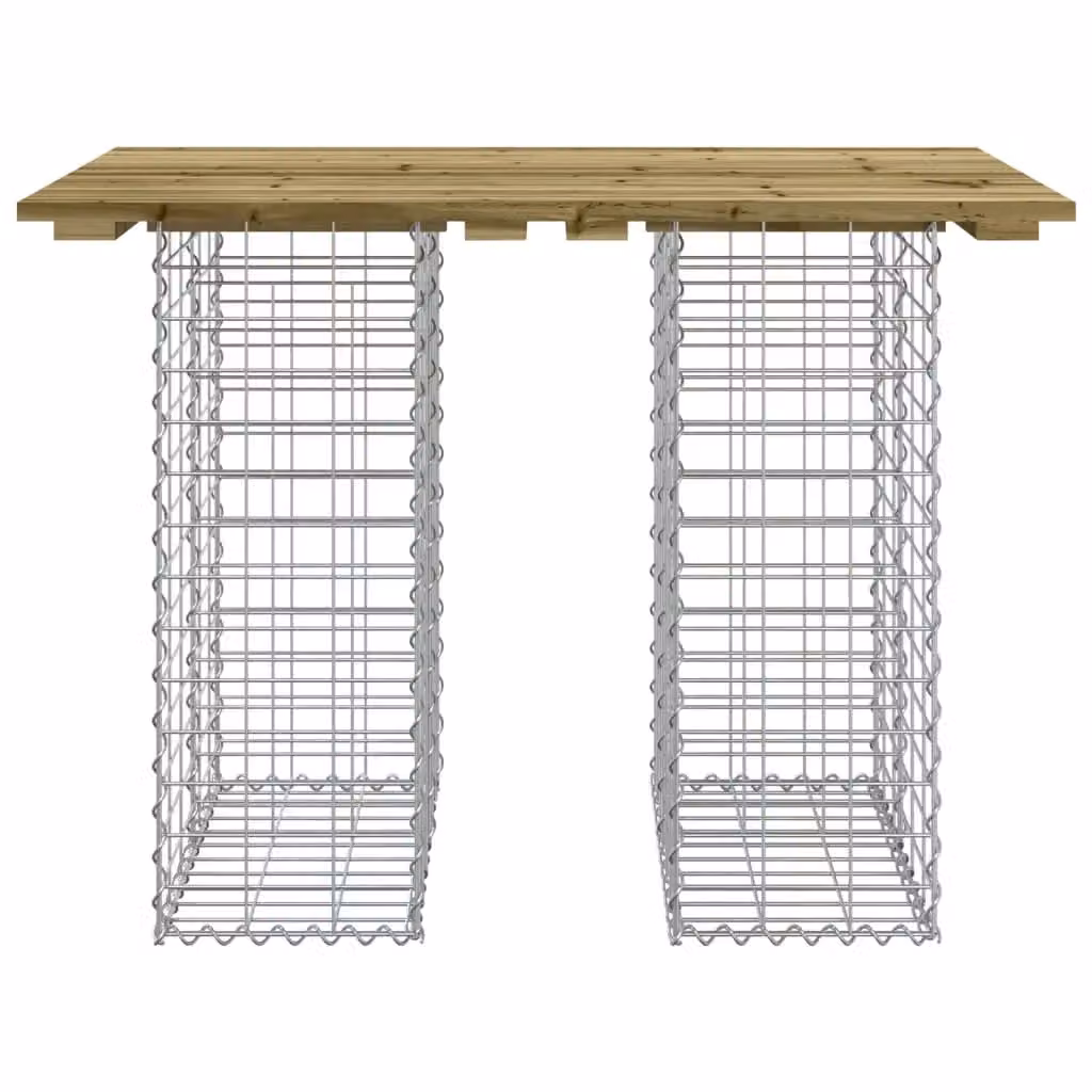 Berkfield Home Gabion Design Garden Bench in Brown Impregnated Pine Wood, W/D/H: 100 x 70 x 72 cm – 2