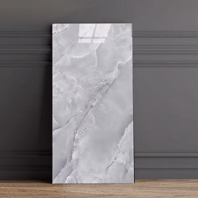 Hinsinc Home Decor 12-Pack Self-Adhesive Marble Wall Stickers in Grey