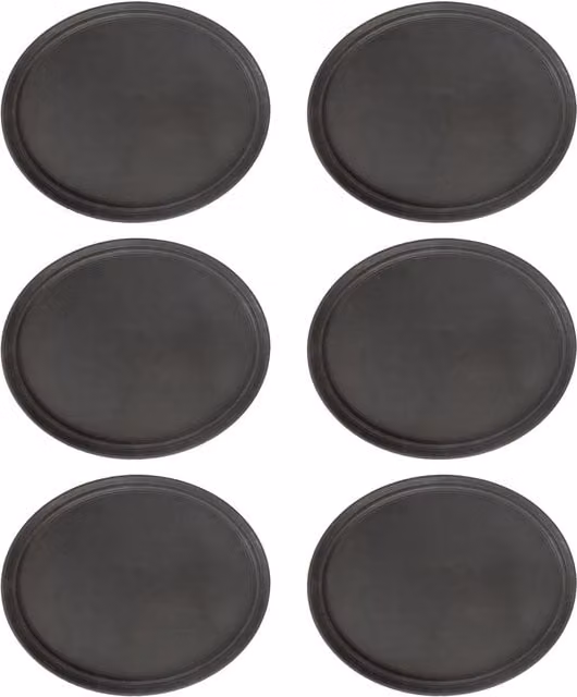 Argon Tableware Oval Non-Slip Serving Trays, Black, Pack of 6, W: 79 cm x D: 66 cm