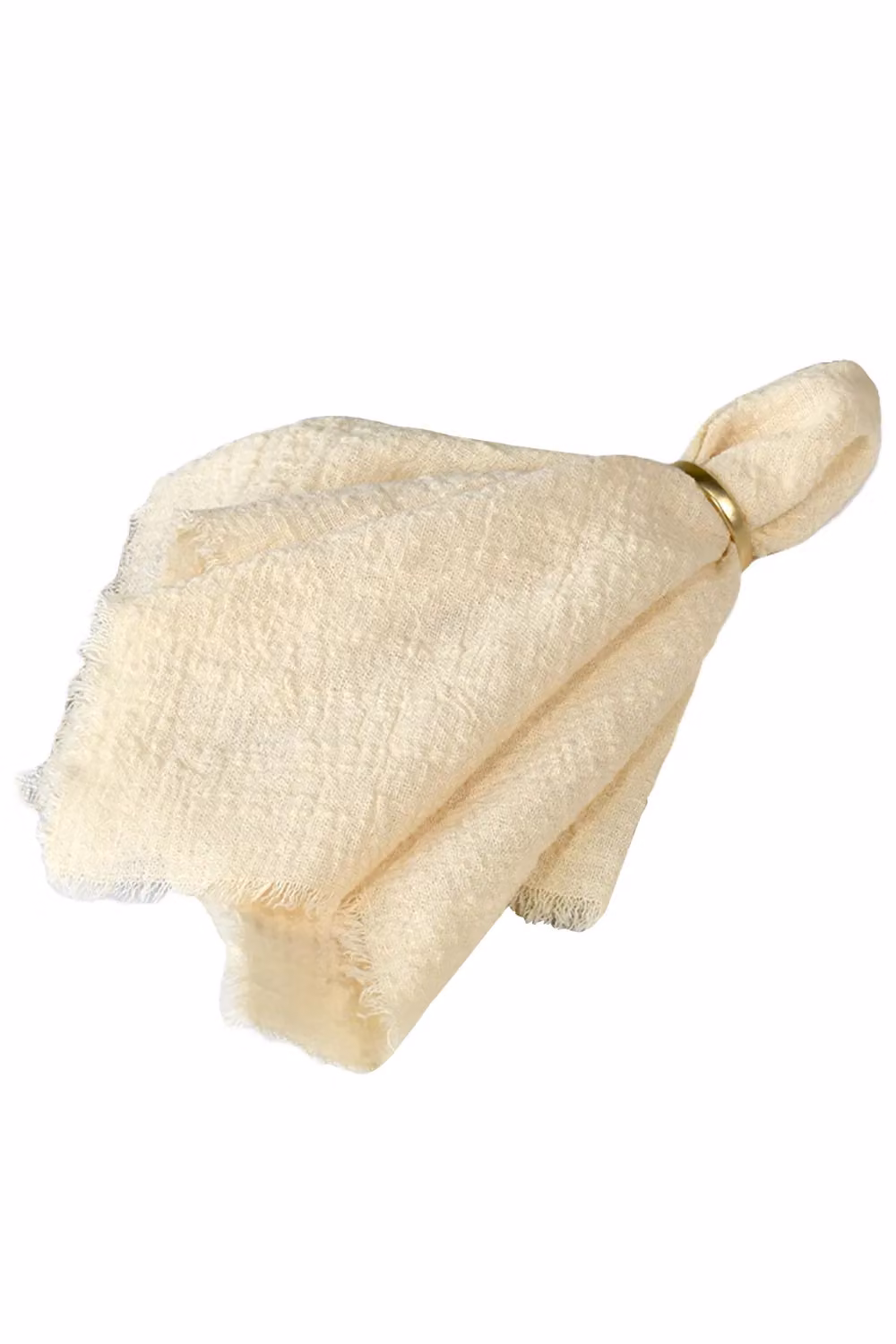 Neel Blue Set of 6 Beige Cotton Fringe Cloth Napkins, W/D/H: 50 x 50 x 50 cm – 2