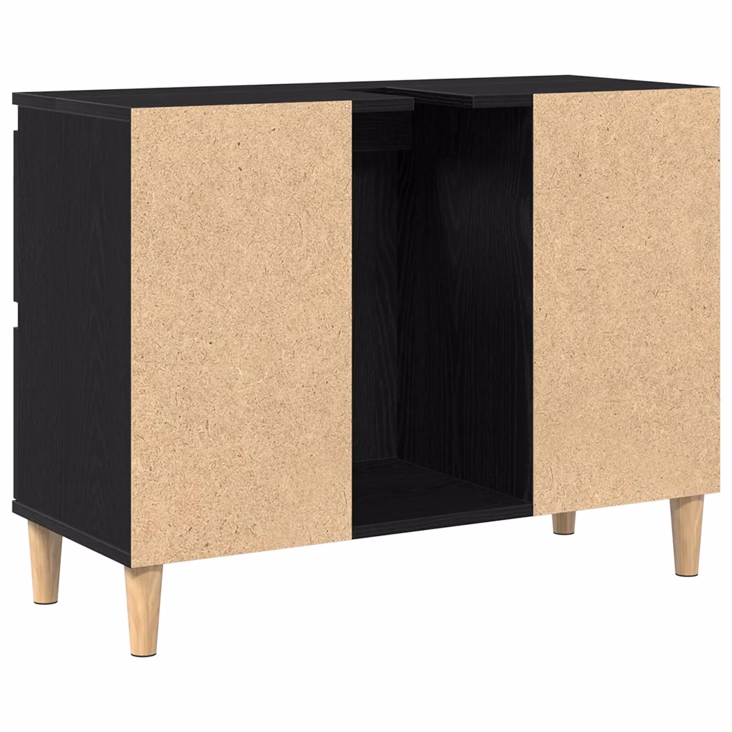Berkfield Home Black Oak Sink Cabinet W/D/H: 80 x 33 x 60 cm – 3